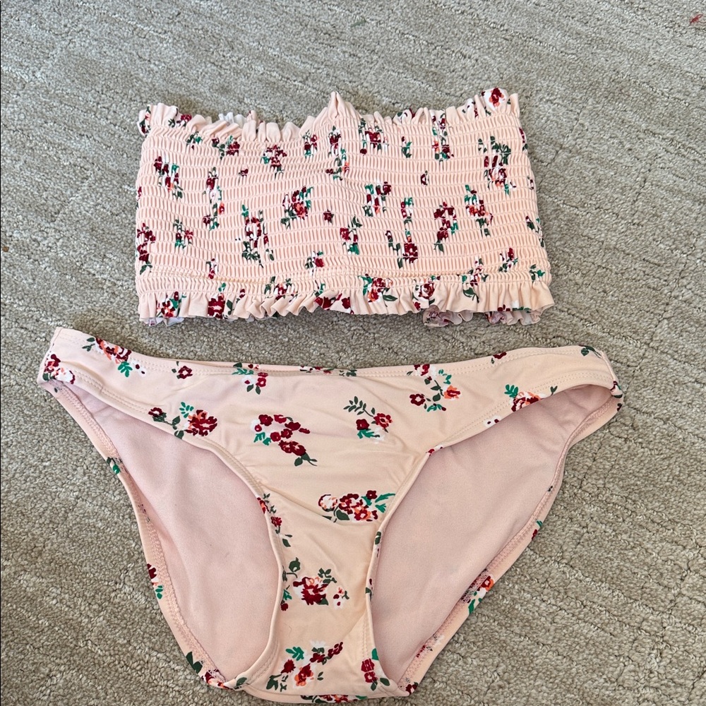 Xhilaration Pink Floral Bikini Set
